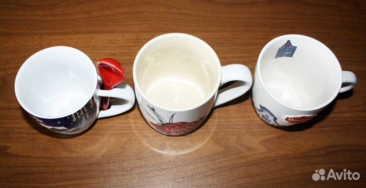 4 разных керамических бокала