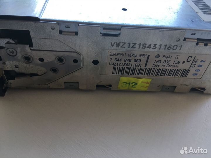 Автомагнитола sound alpha VWZ (сделано в Германии)