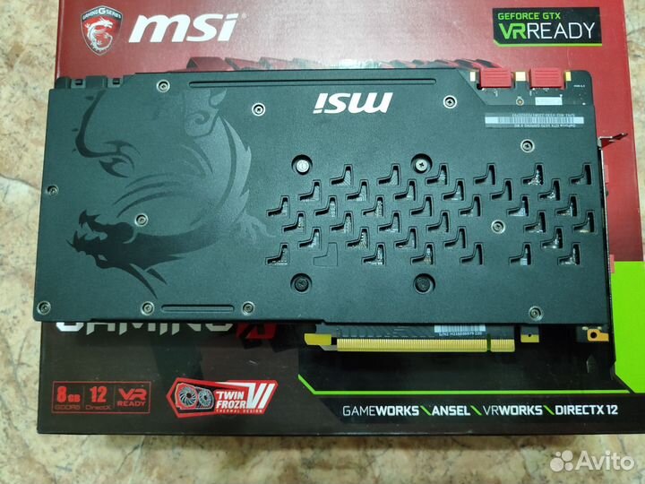 Видеокарта GTX 1070 MSI Gaming X