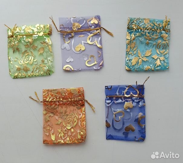 Пакетики подарочные органза фольгированные 24 шт