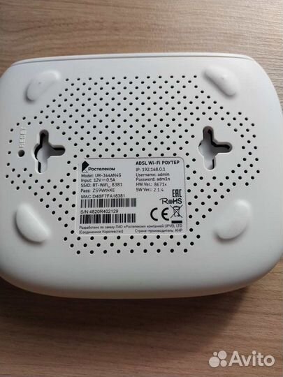 Adsl WI-FI роутер Ростелеком UR-344AN4G