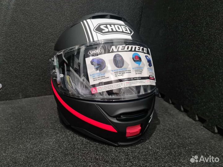 Новый шлем Shoei Neotec 2 черно-белый (М 57-58)