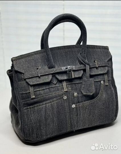 Сумка hermes birkin джинсовая