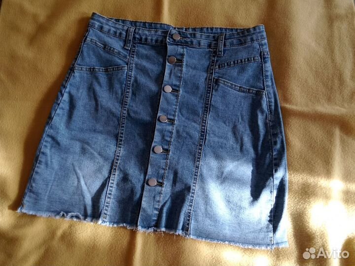 Юбка джинсовая размер 48