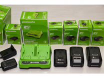 GreenWorks аккумуляторы и З/У 24V, 40V, 60V и 82V
