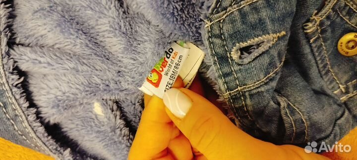 Полукомбинезон джинсовый 86 утепленый