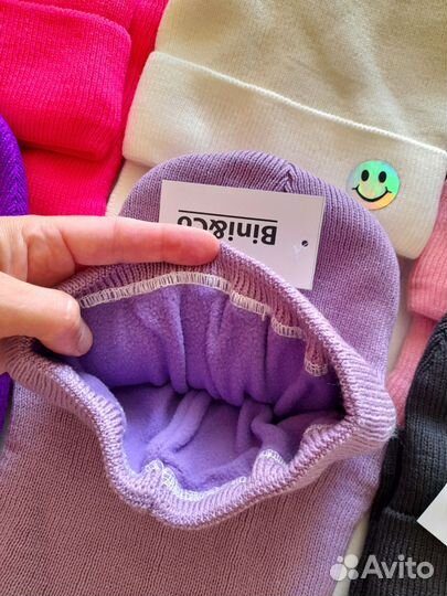 Комплект шапочка+снуд зимний на флисе