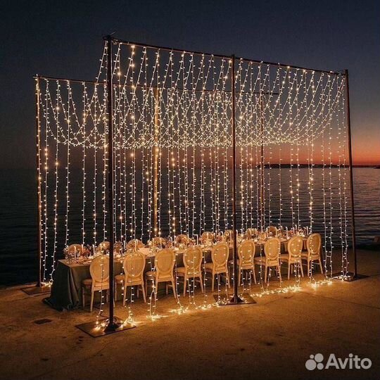 Гирлянда штора уличная, для дома