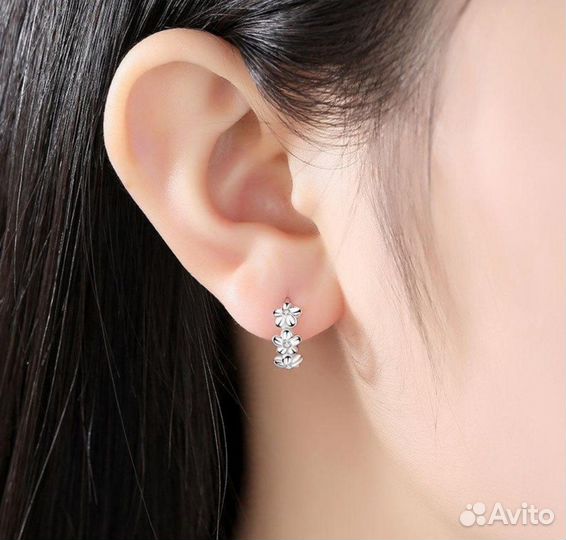 Сережки серебро миниатюрные 925