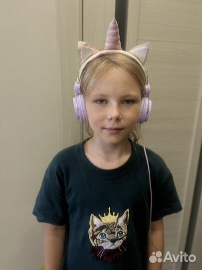 Проводные наушники детские единорожка