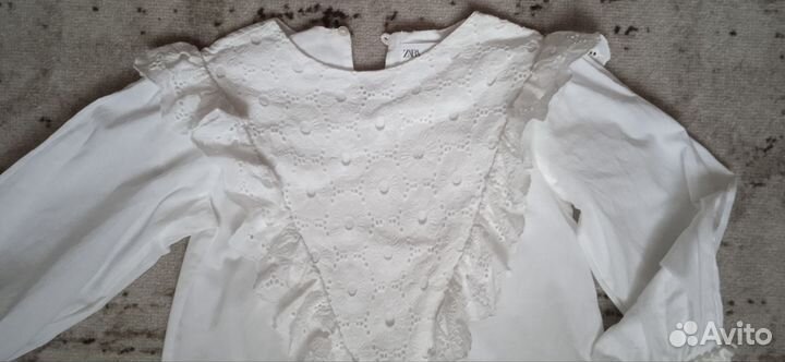 Блузка zara белая 116
