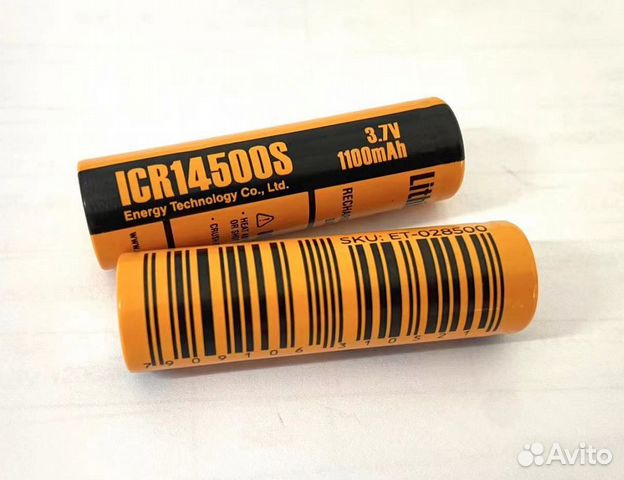 Аккумулятор ET ICR14500S (3.7В, 1100мАч, Li-Ion)