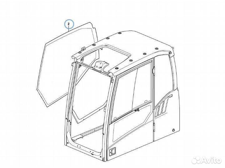 Стекло правое у стрелы на экскаватор Volvo EW