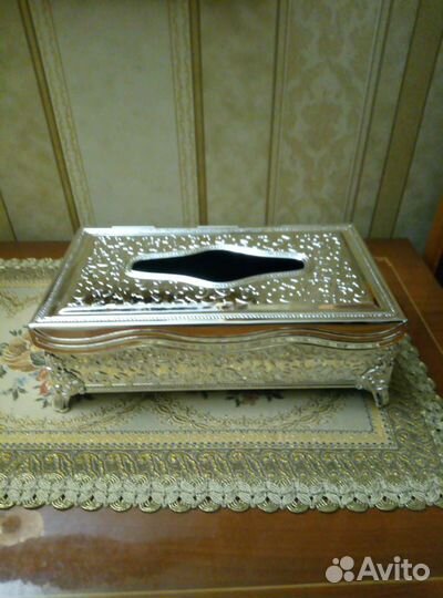 Салфетница 27*15*8см цв серебро