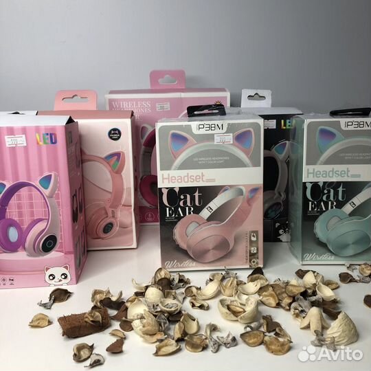 Проводные наушники с ушками (новые)