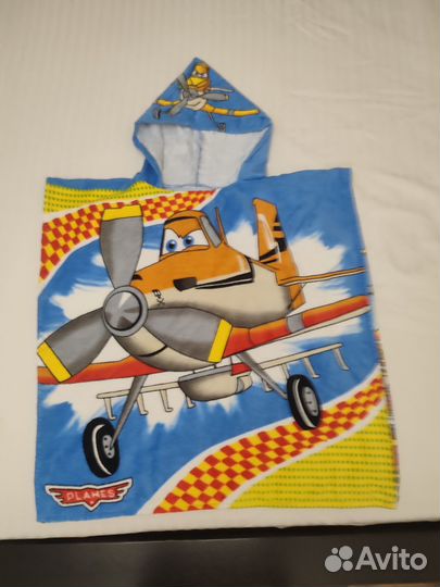 Детское новое пончо махровое полотенце с капюшоном