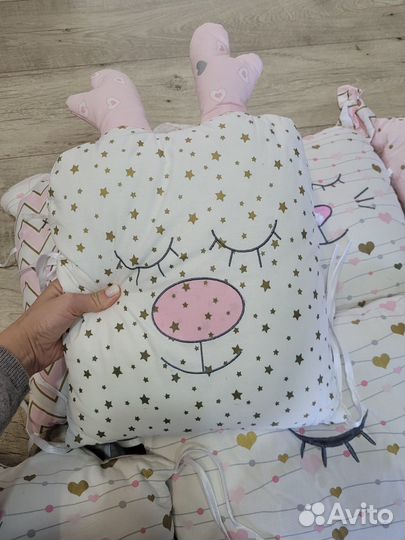 Бортики в кроватку для девочки