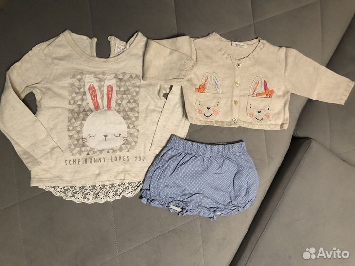 Одежда на девочку Zara, Next, H&M от 0 до 3 лет