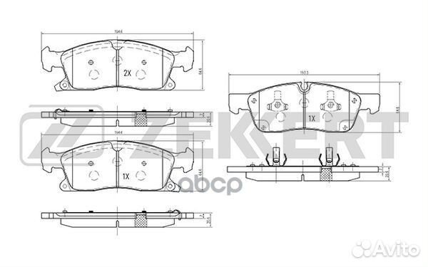 Колодки торм. диск. передн. Jeep Cherokee III 0