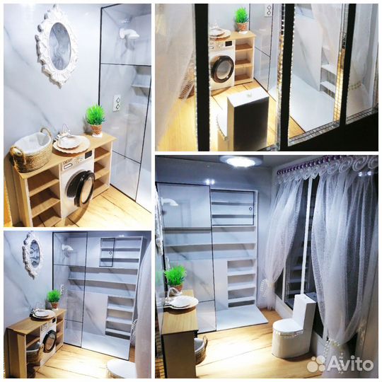 Домик для кукол с мебелью