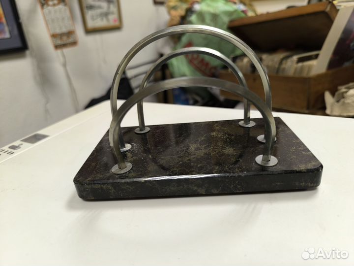 Винтажная салфетница камень металл