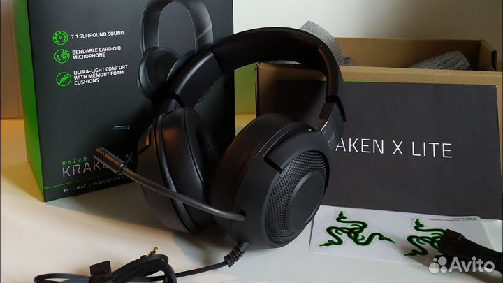 Наушники игровые Razer kraken x lite black