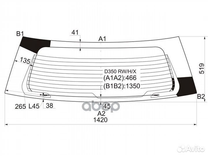 Стекло заднее с обогревом mazda 2/demio 02-07 D