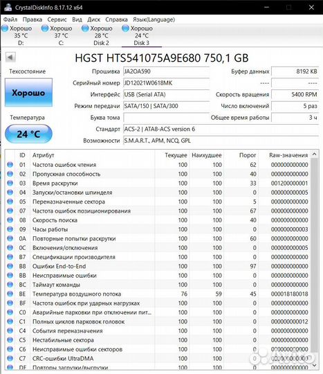 Жесткие диски 750GB 2.5