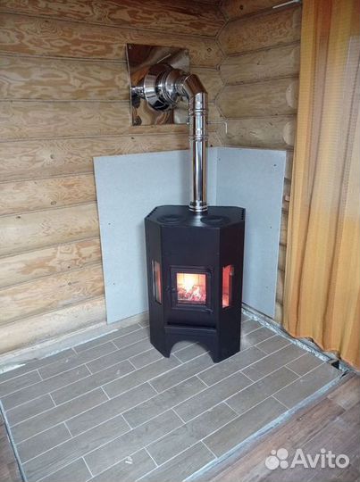 Печь камин на дровах