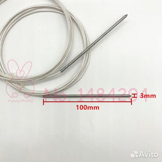 Игольчатый датчик темп Pt100 3х100мм1,5м,4х100мм2м