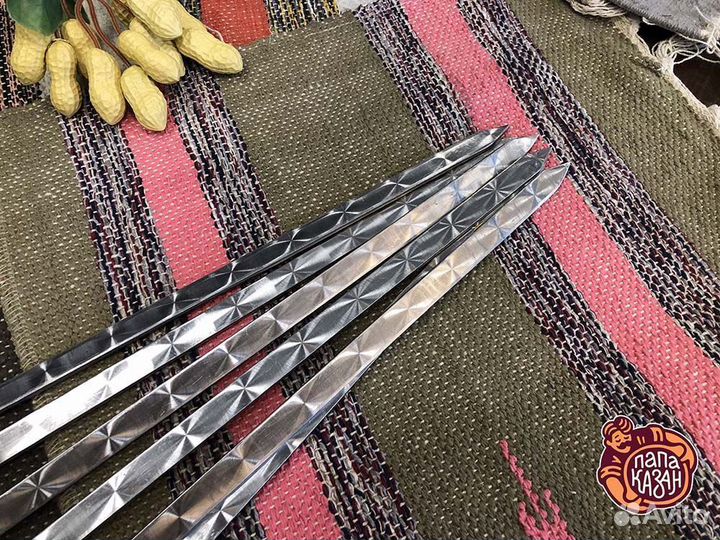 Шампур с дер. ручкой рз 60х12х3 мм