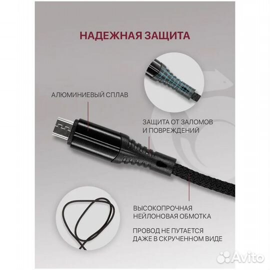 Кабель USB-A - microusb 2m Zibelino #392131