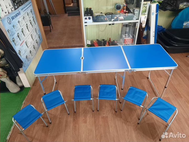 Стол туристический складной 6 стульев 180х60 см