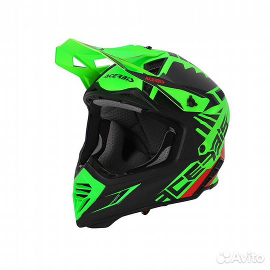 Acerbis X-track 2206 Мотошлем Green Fluo Black Зел