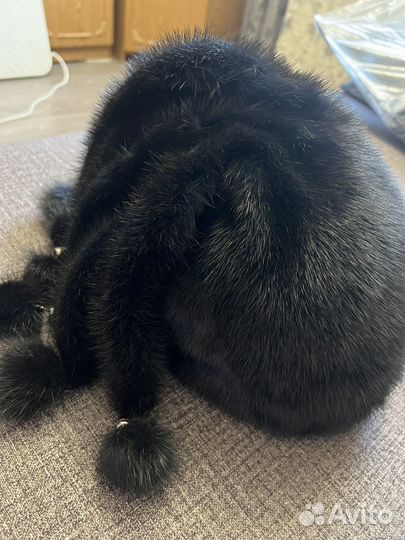 Шапка ушанка норковая женская