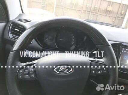 Оплетка руля Веста,кожа-карбон