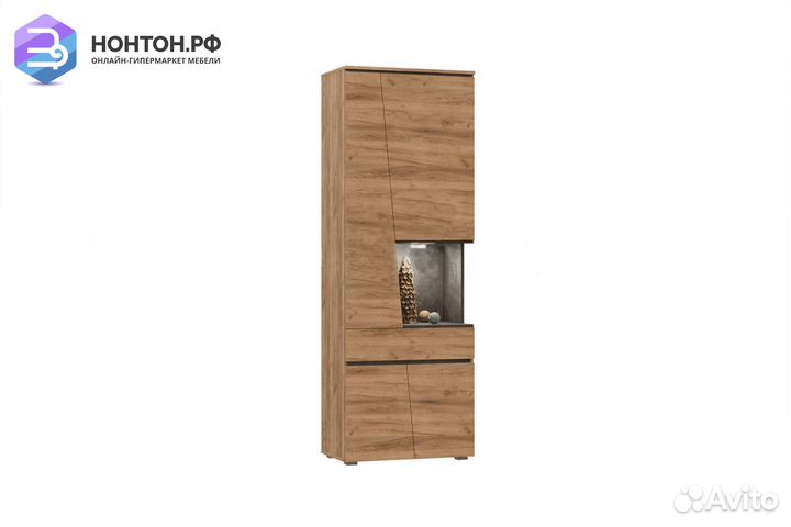 Шкаф Соренто высокий дуб крафт / бетон темный