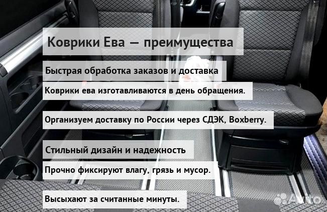 Эва коврики с бортами для авто