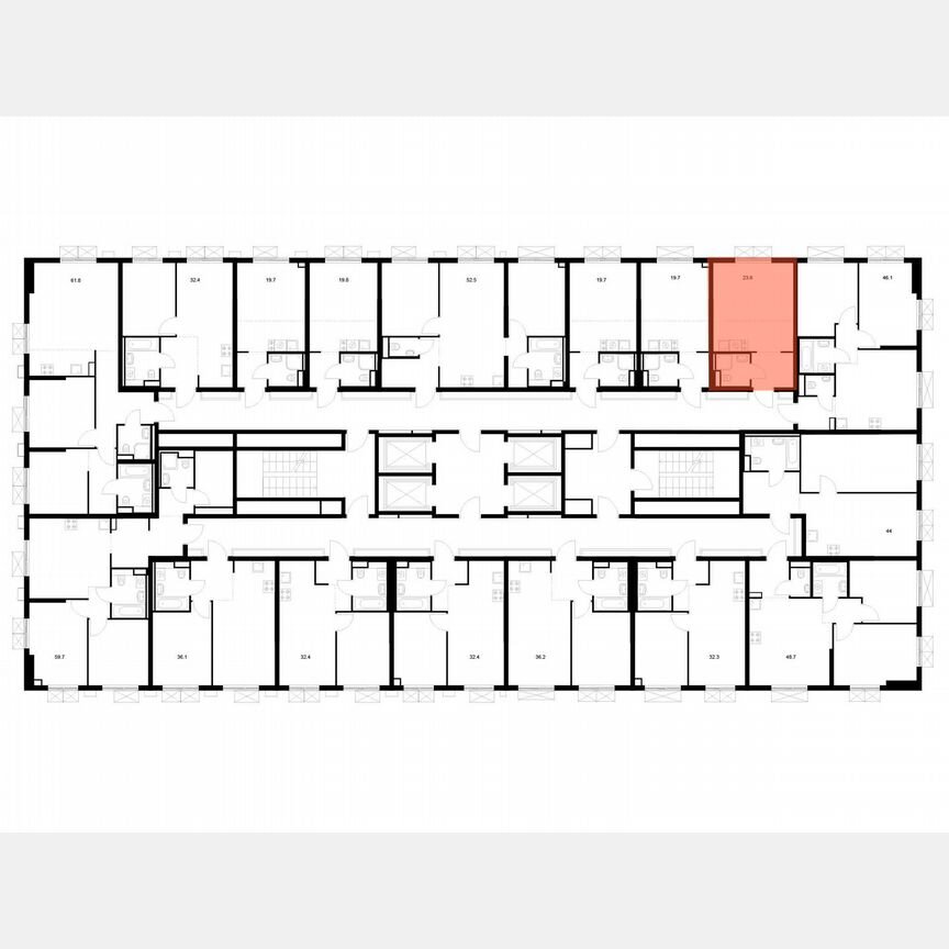 Квартира-студия, 23,6 м², 15/22 эт.
