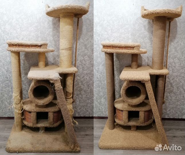 Ремонт и перетяжка когтеточек, домиков для кошек