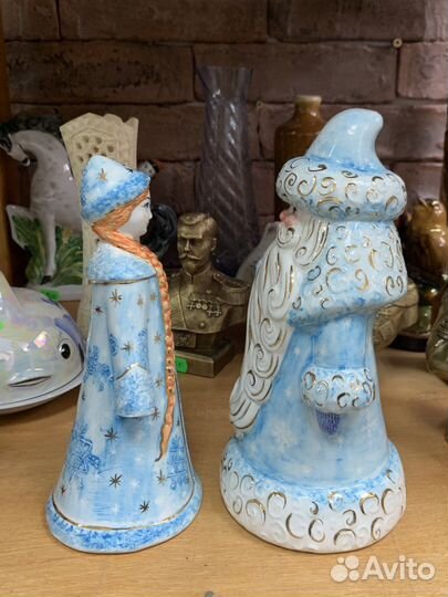 Фарфоровые Дед Мороз и Снегурочка