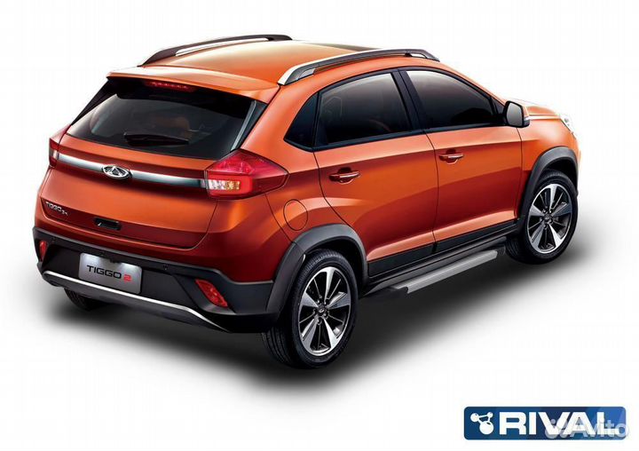 Пороги, подножки Silver (комплект) Chery Tiggo 2