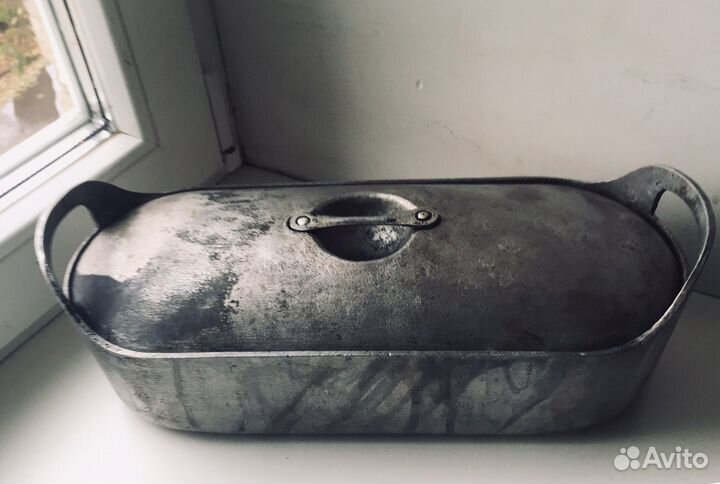 Гусятница и набор сковородок чугунные СССР