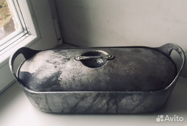 Гусятница и набор сковородок чугунные СССР