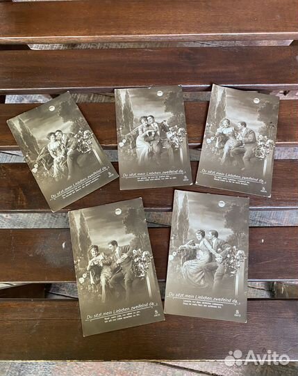 Антикварные открытки 5 шт. 1910-е годы Германия
