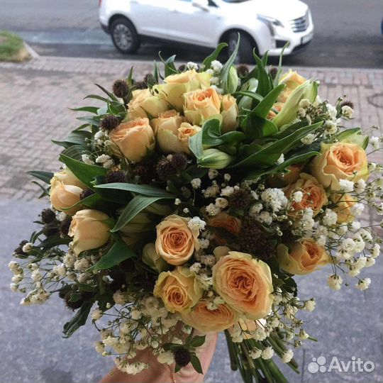 Цветы розы букет