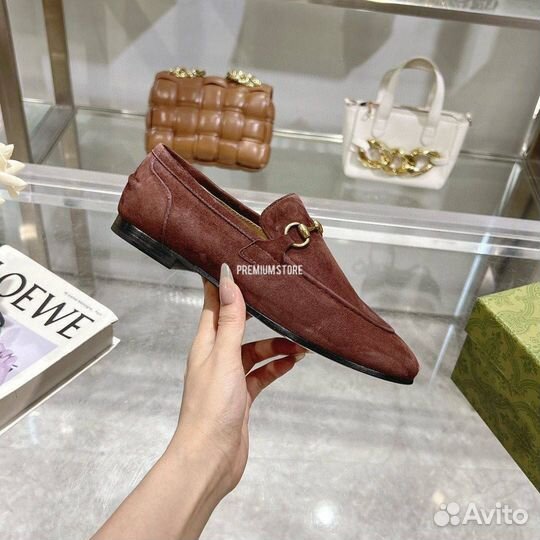 Лоферы Gucci замшевые