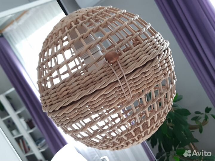 Абажур плетеный подвесной