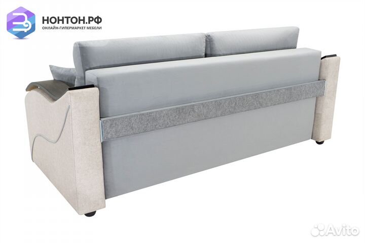 Диван еврокнижка Милан серый / бежевый