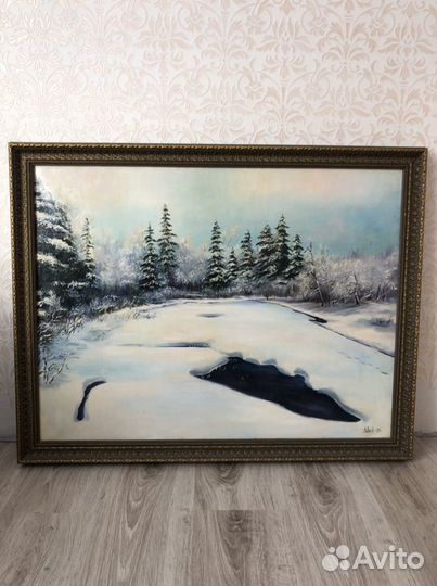 Картина маслом на холсте пейзаж Левков